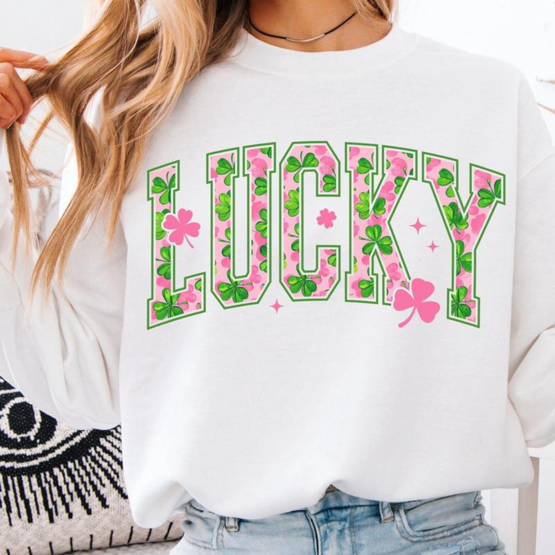 Lucky St Patrick's Day Sweatshirt - White
