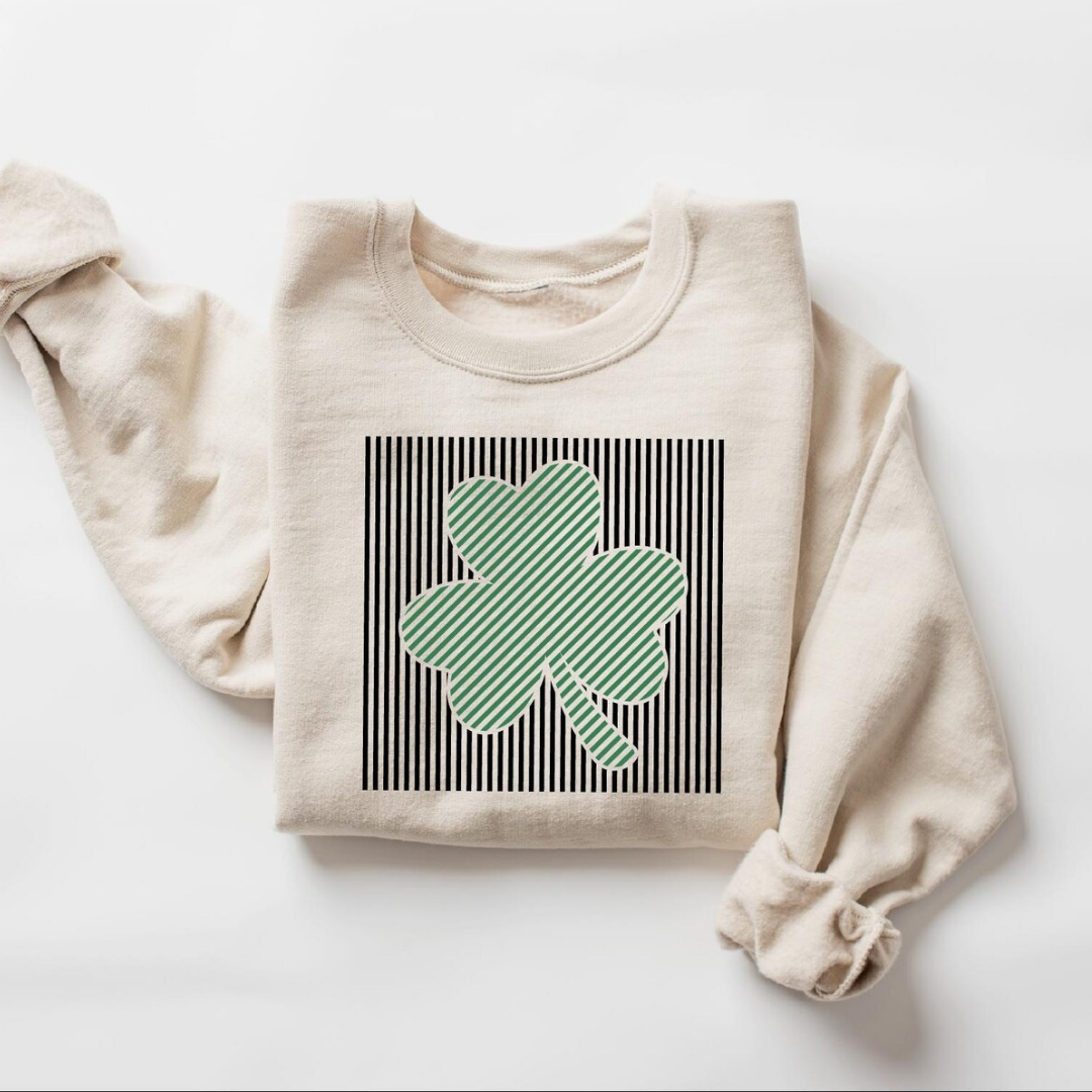 Shamrock St Patrick's Day Sweatshirt - Sand