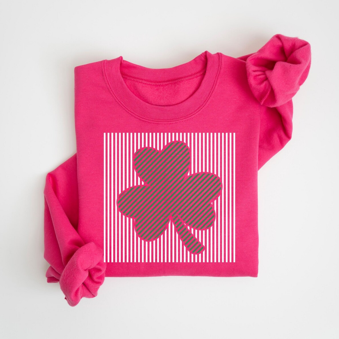Shamrock St Patrick's Day Sweatshirt - Heliconia