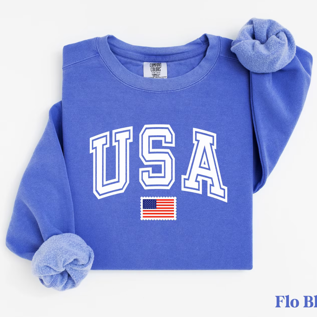 USA 4th of July Sweatshirt - Blue