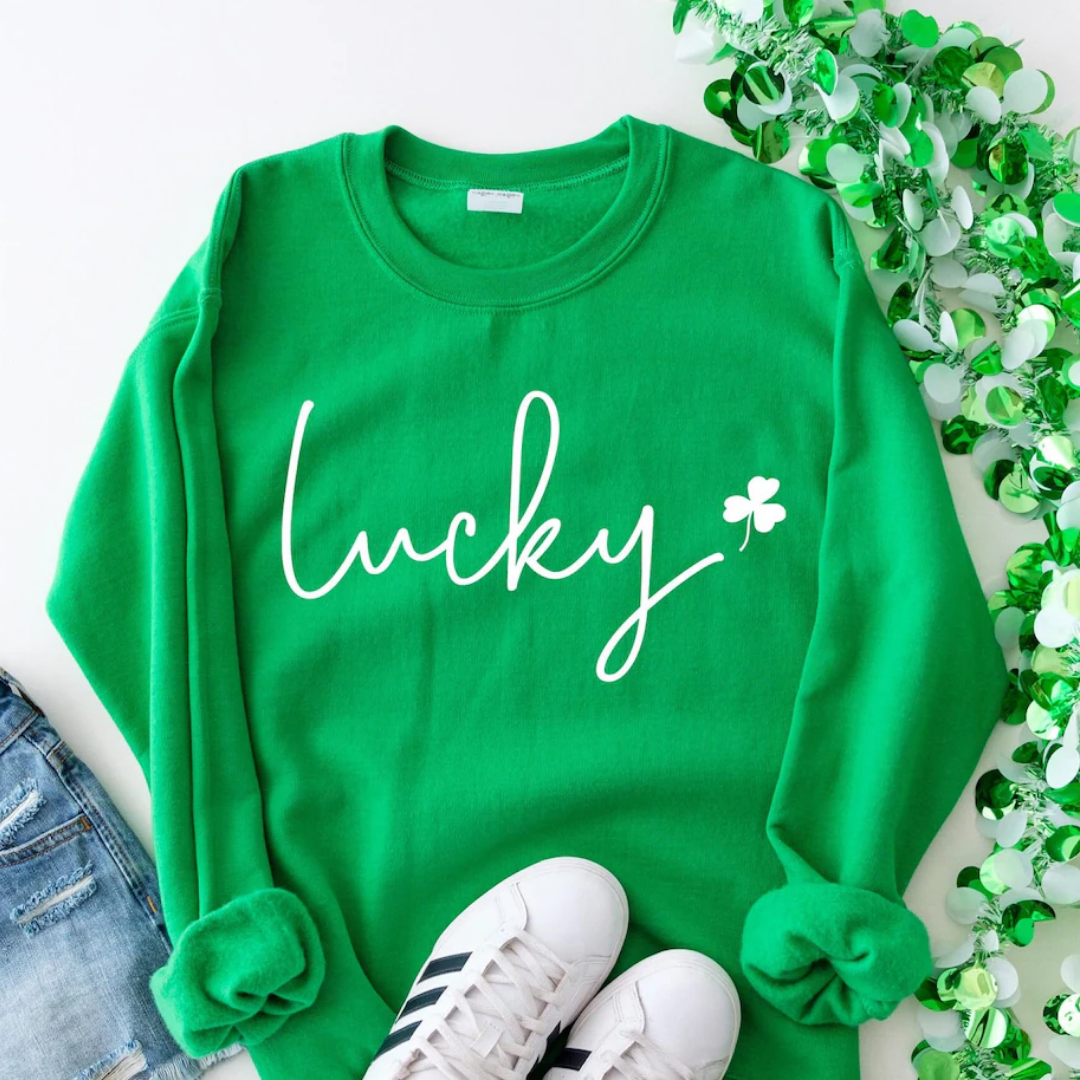 Lucky St Patrick's Day Sweatshirt - Kelly Green