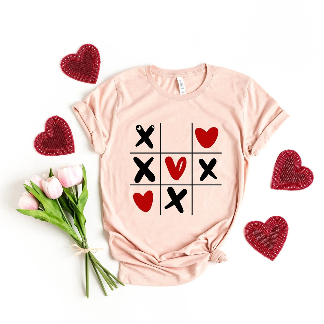 XoXo Hearts Valentine's Day Shirt - Peach