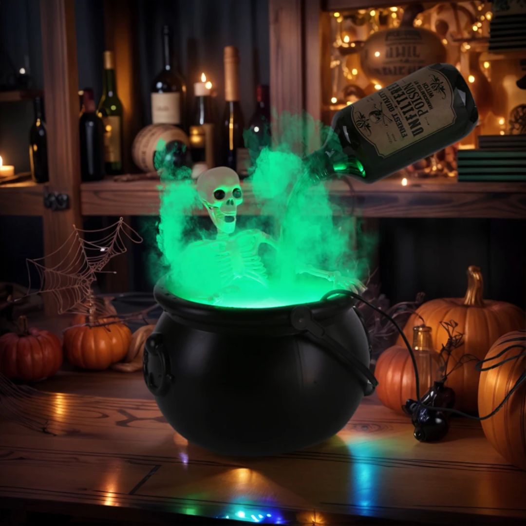 Floating Potion Cauldron – Fog, Glow & Levitating Bottle