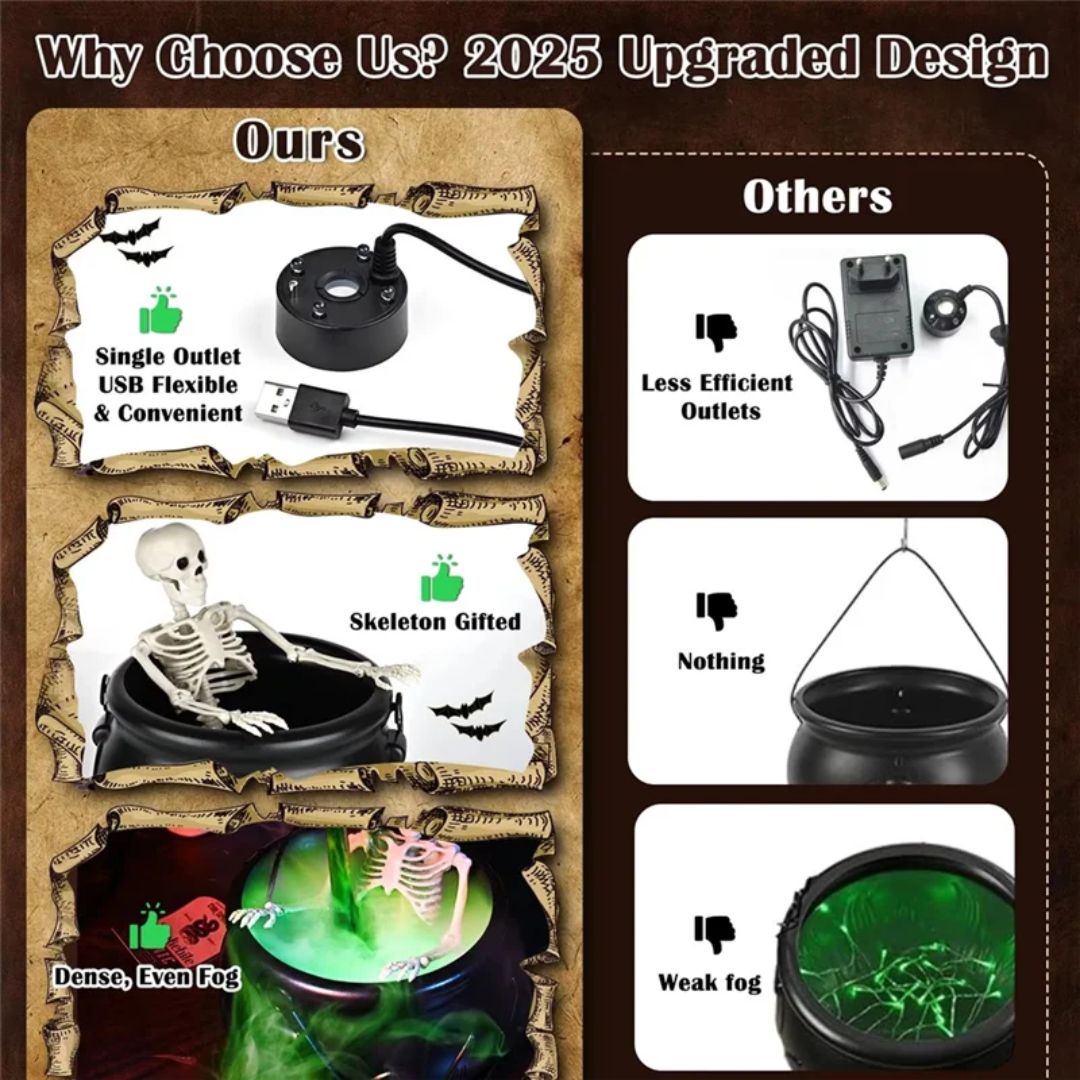 Floating Potion Cauldron – Fog, Glow & Levitating Bottle