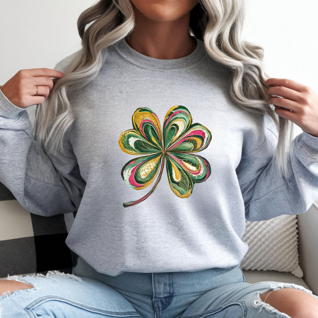 Shamrock St Patrick's Day Sweatshirt - Ash