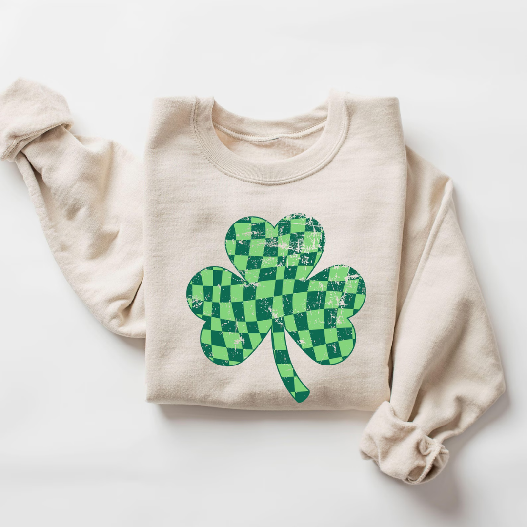 Shamrock St Patrick's Day Sweatshirt - Sandstone