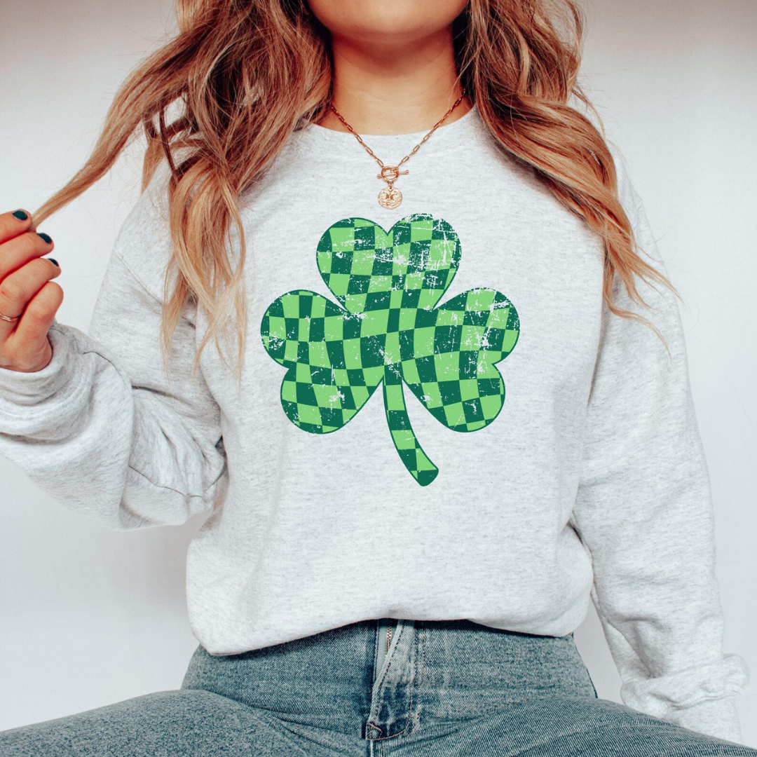 Shamrock St Patrick's Day Sweatshirt - Ash