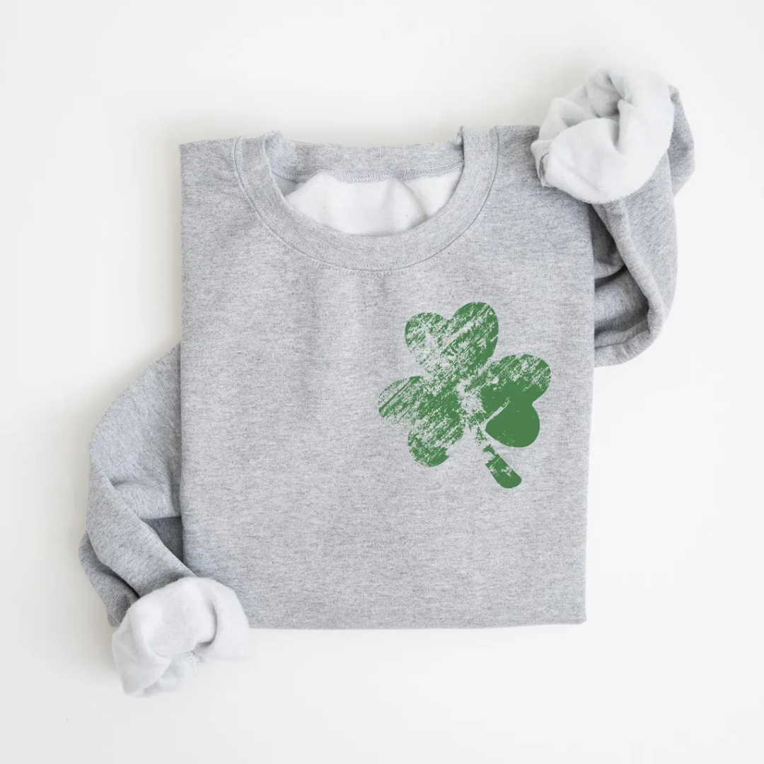 Shamrock St Patrick's Day Sweatshirt - Sport Grey