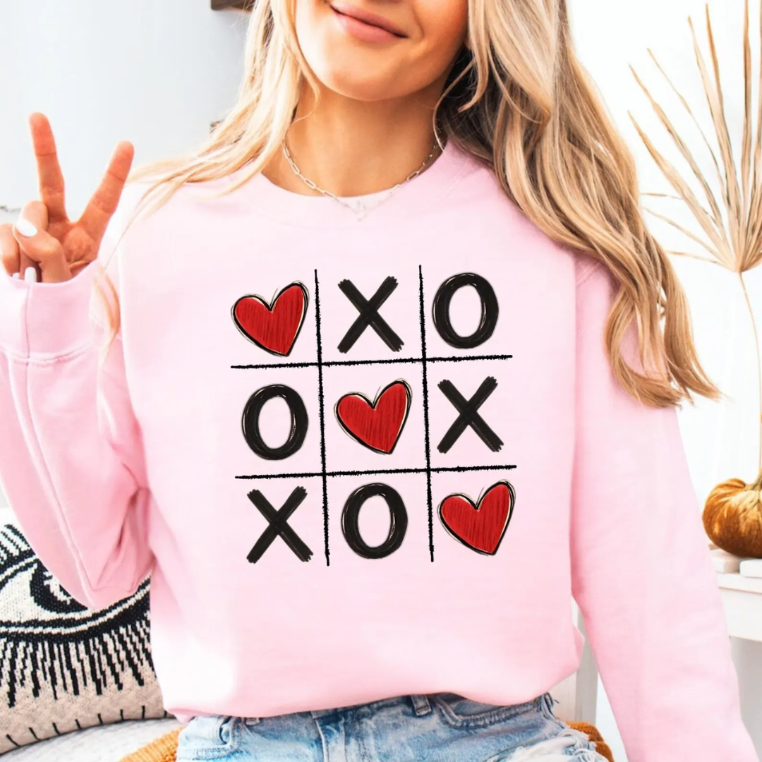 XoXo Hearts Valentine's Day Sweatshirt - Light Pink