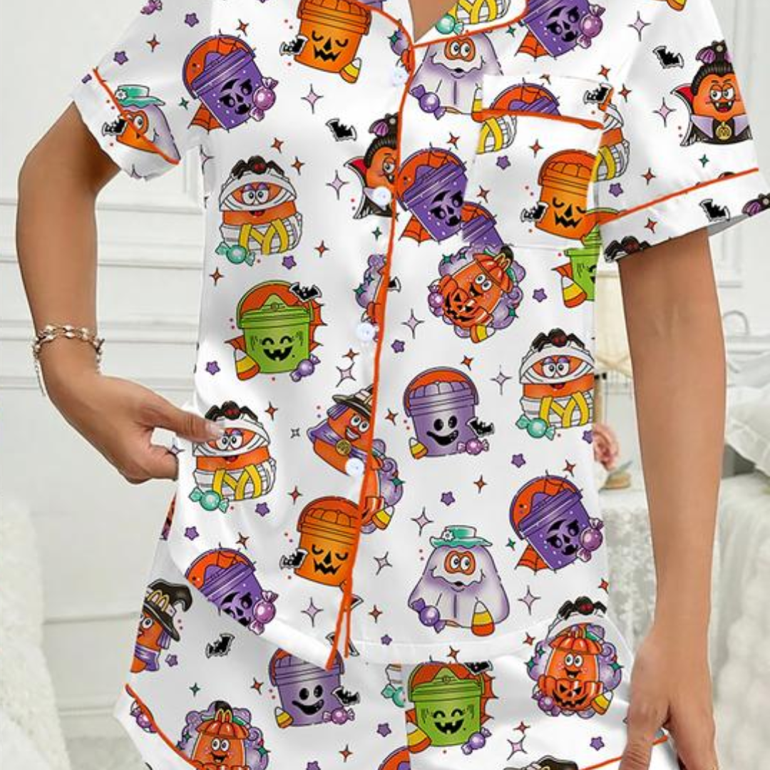 Women's Halloween Print Pajama Set