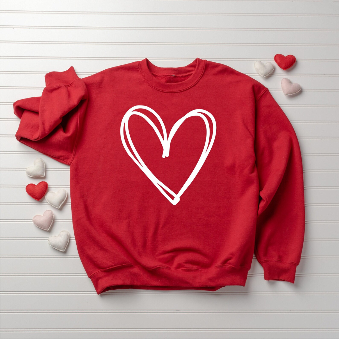 Love Heart Valentine's Day Sweatshirt - Red