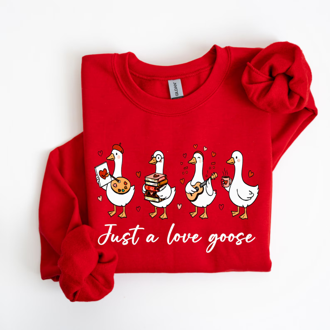 Love Goose Valentine's Day Sweatshirt - Red