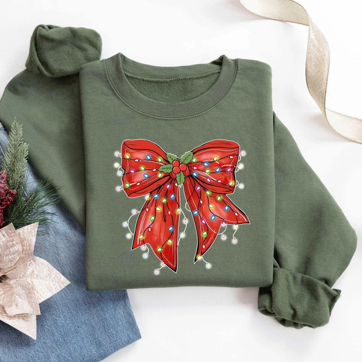 Vintage Bow Christmas Sweatshirt