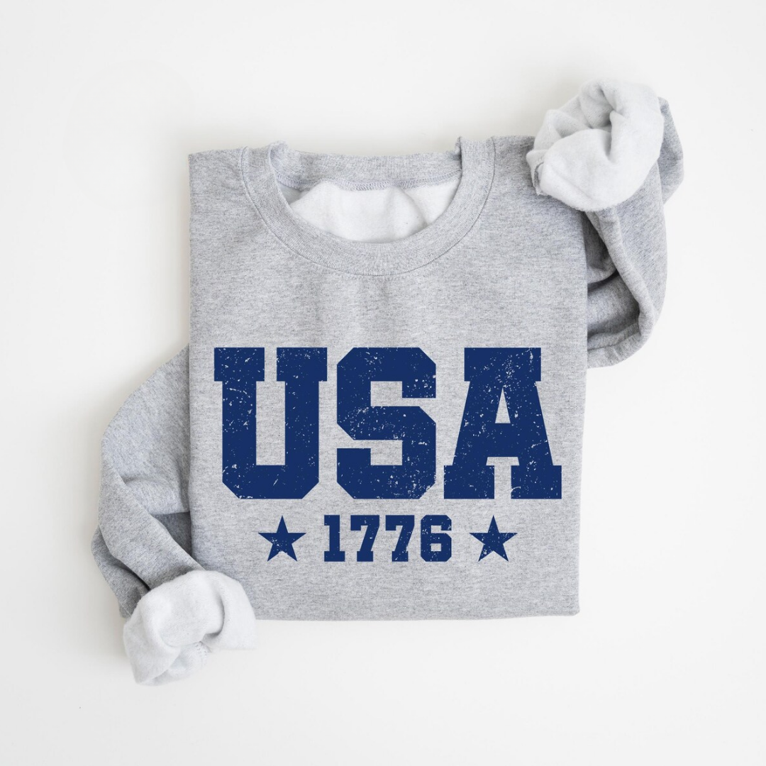 USA 4th of July Sweatshirt - Ash