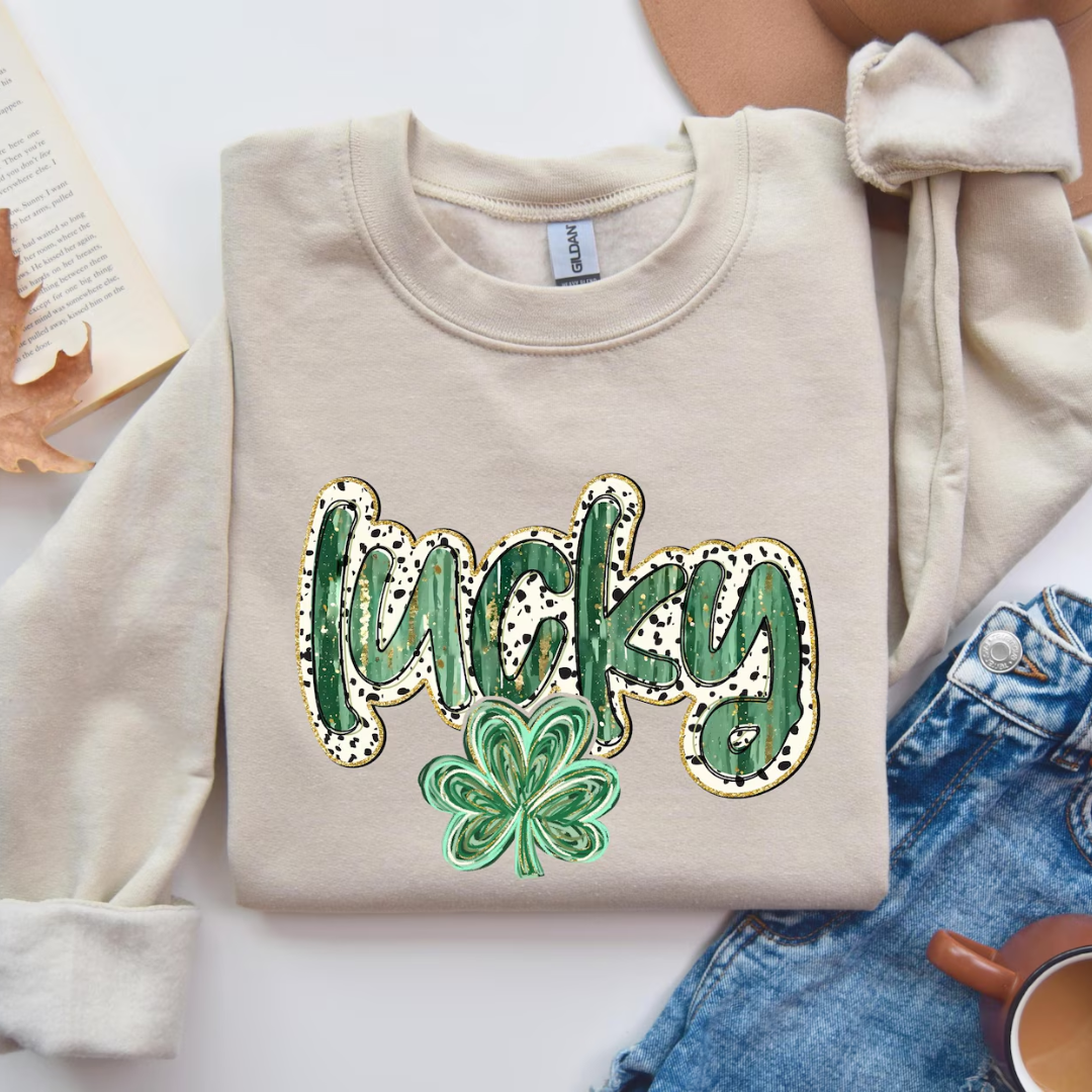 Lucky St Patrick's Day Sweatshirt - Sandstone
