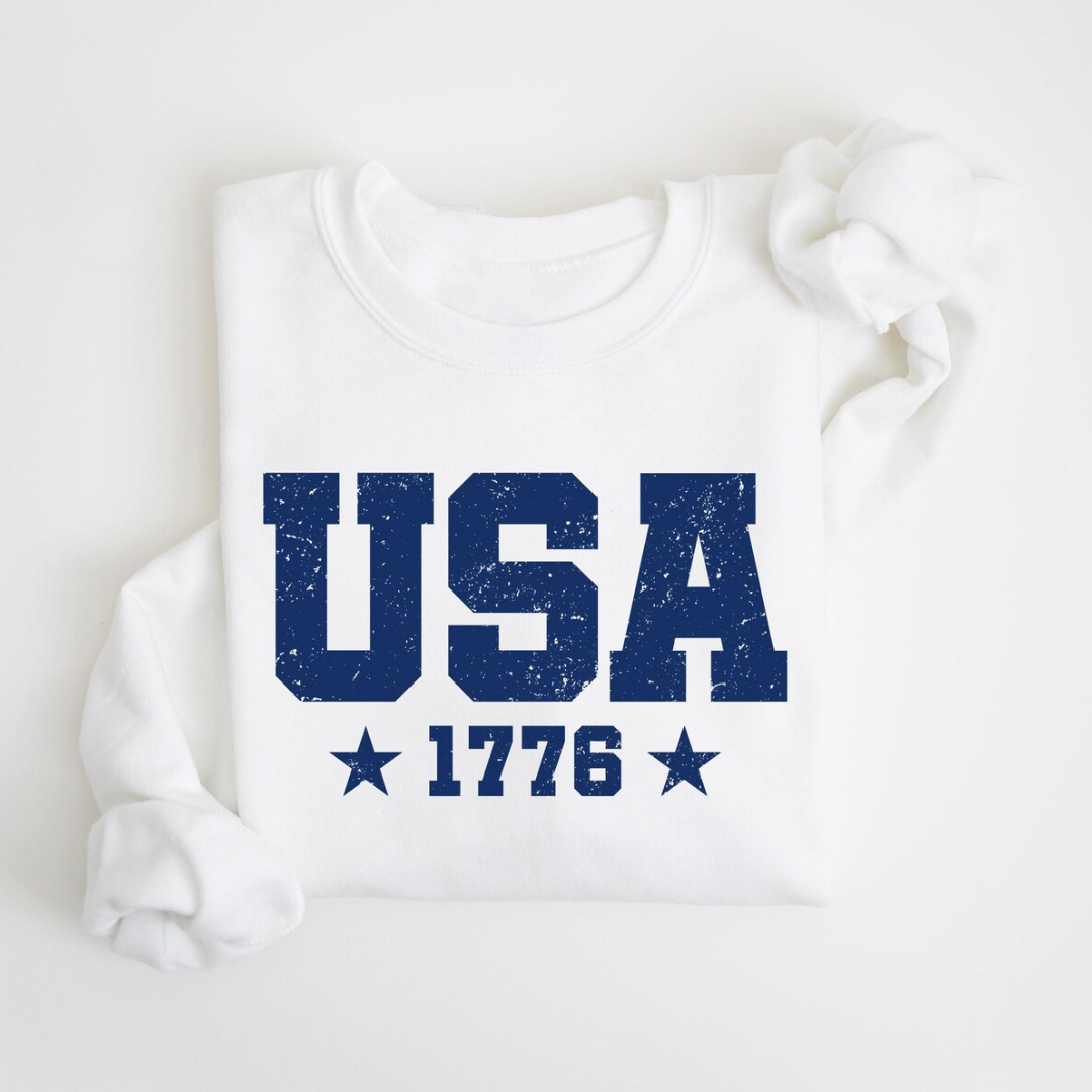 USA 4th of July Sweatshirt - White