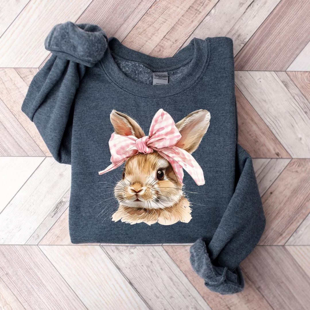 Bunny Easter Sweatshirt - Dark Heather