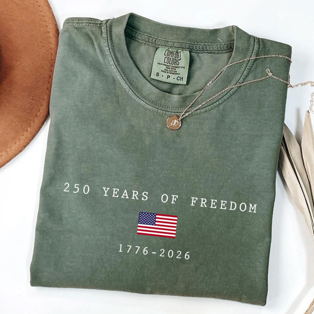 250 Years Freedom 4th of July Sweatshirt - Military Green