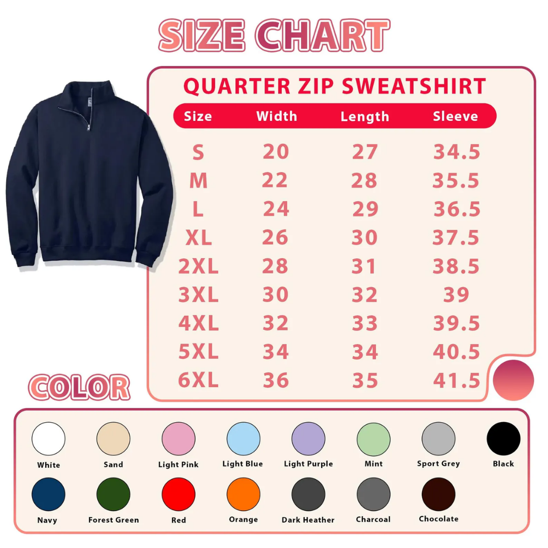 USA Embroidered Quarter Zip Sweatshirt - Navy