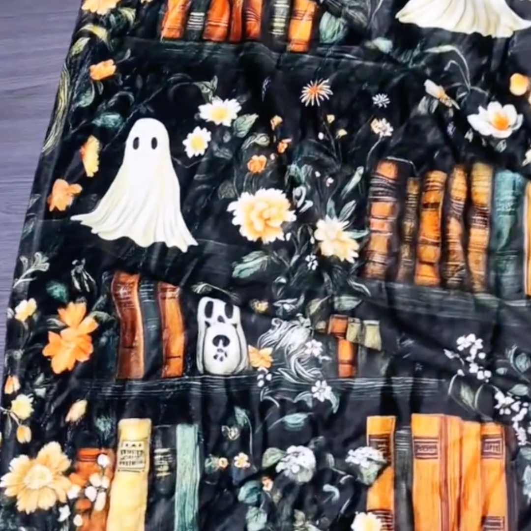 Ghost Library Halloween Blanket (50" x 60")