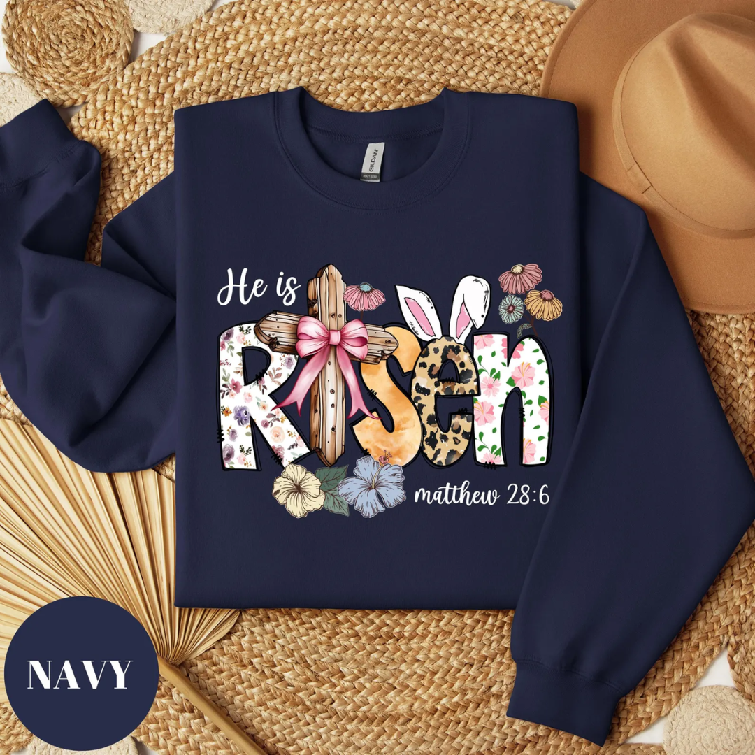 He is Risen Easter Sweatshirt - Navy