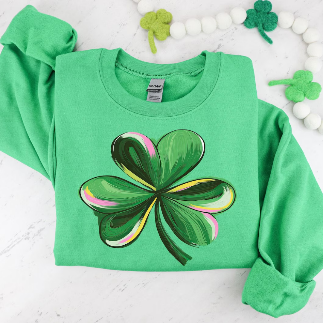 Shamrock St Patrick's Day Sweatshirt - Kelly Green