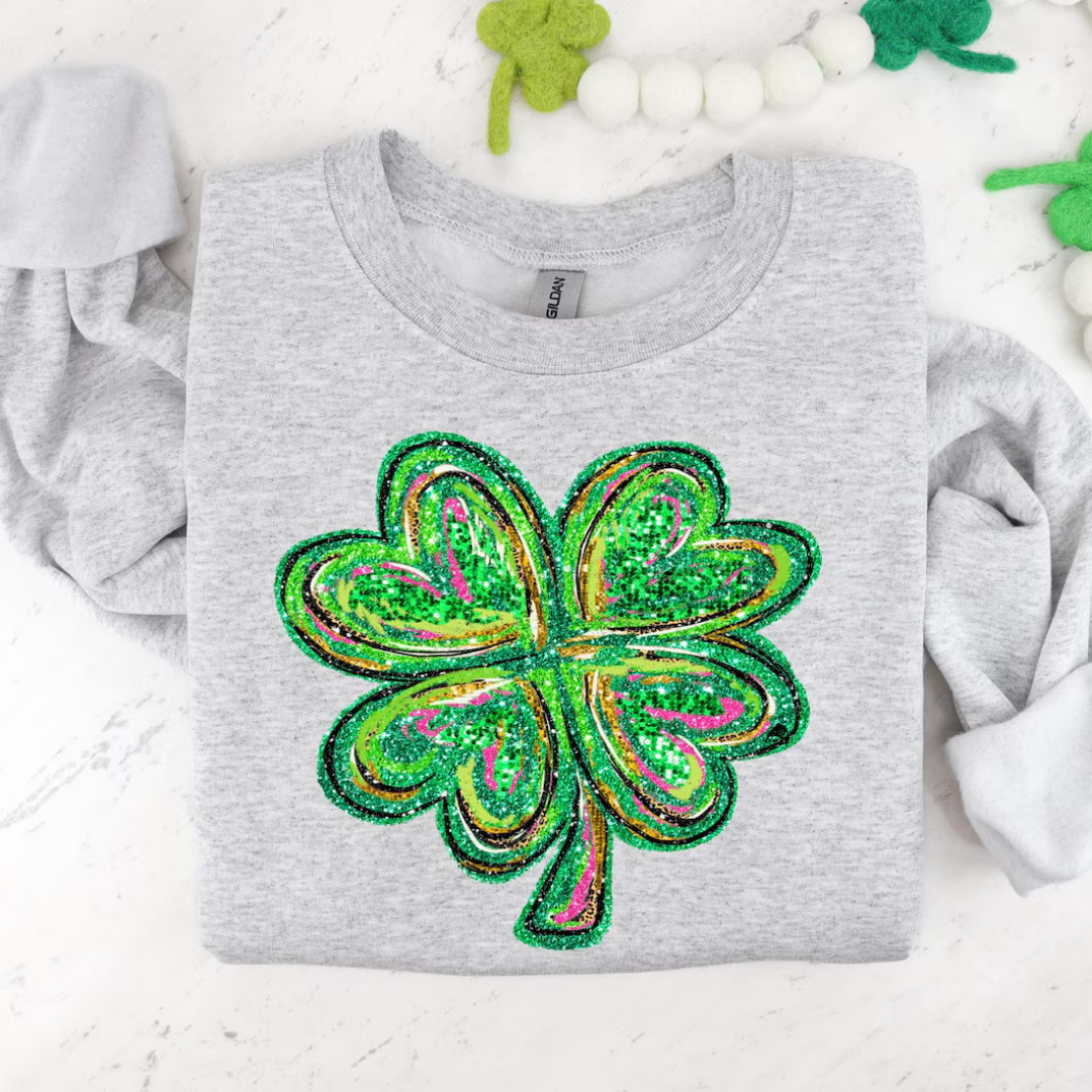 Shamrock St Patrick's Day Sweatshirt - Sport Grey