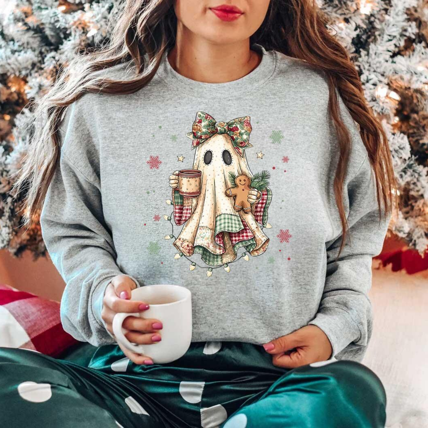 Festive Ghost Christmas Sweatshirt