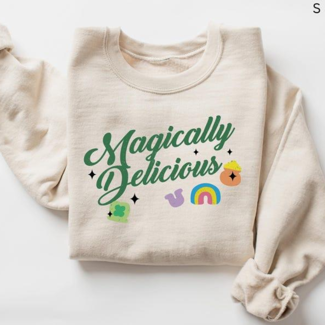 Magically Delicious St Patrick's Day Sweatshirt - Sandstone