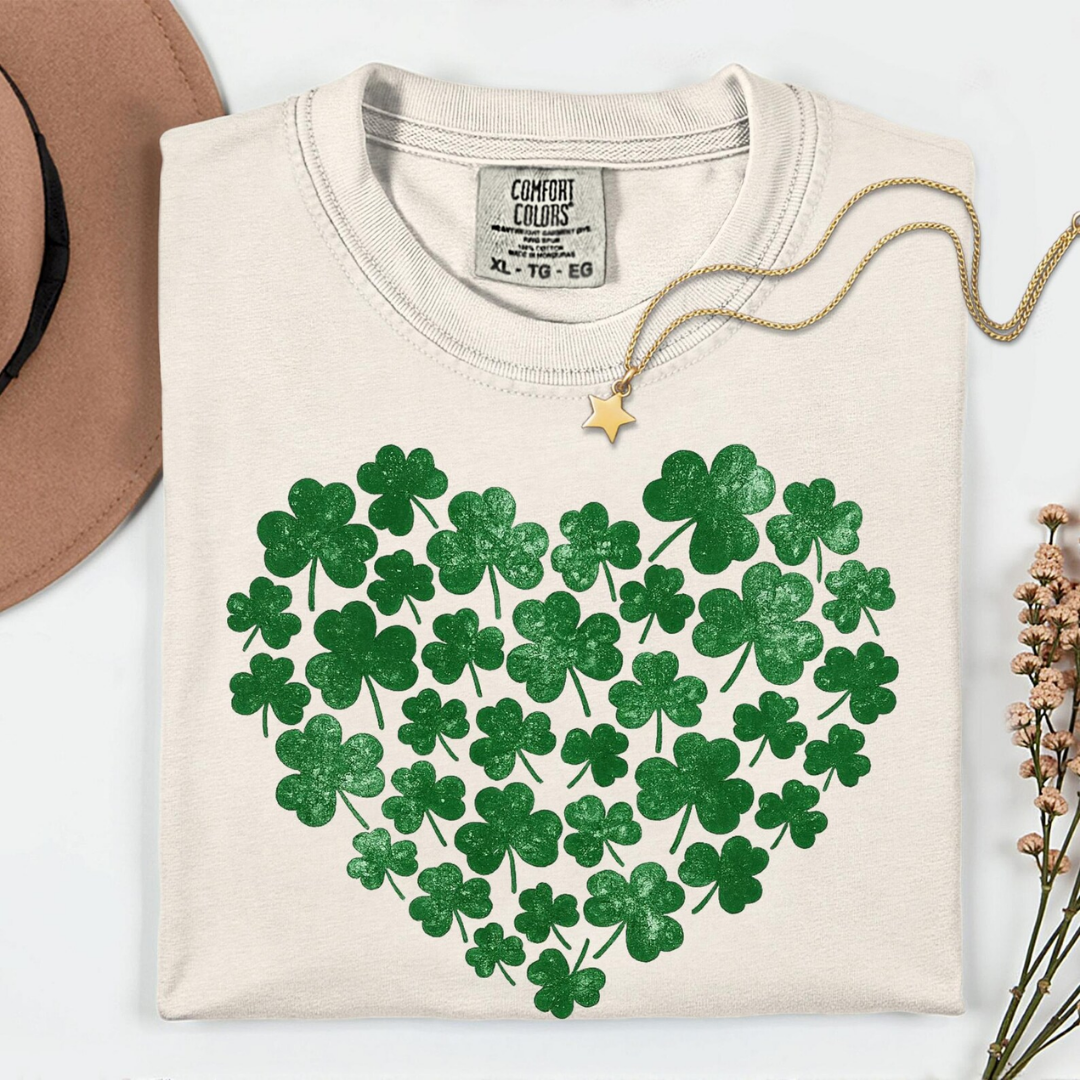 Shamrock Heart St Patrick's Day Sweatshirt - Sandstone