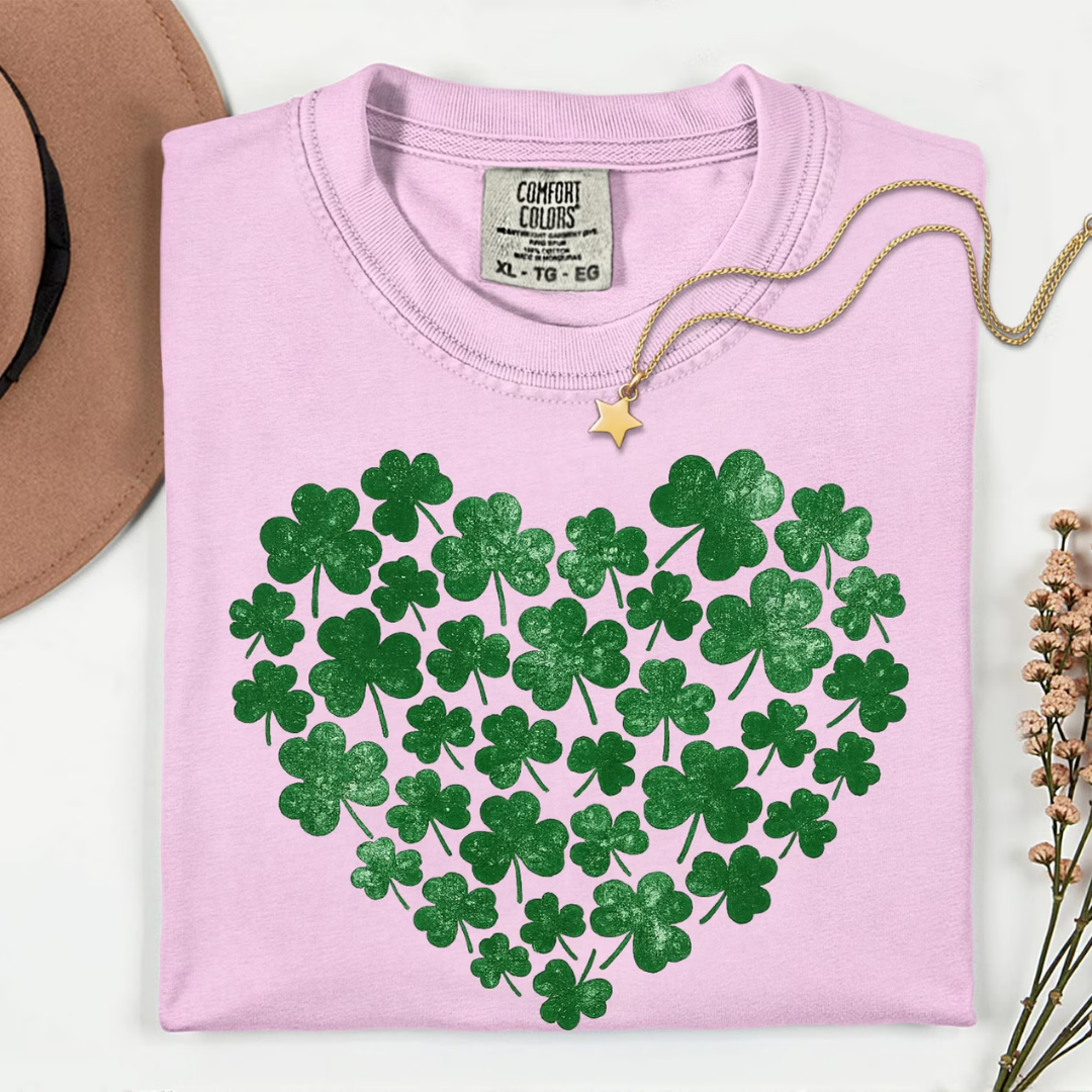 Shamrock Heart St Patrick's Day Sweatshirt - Pink