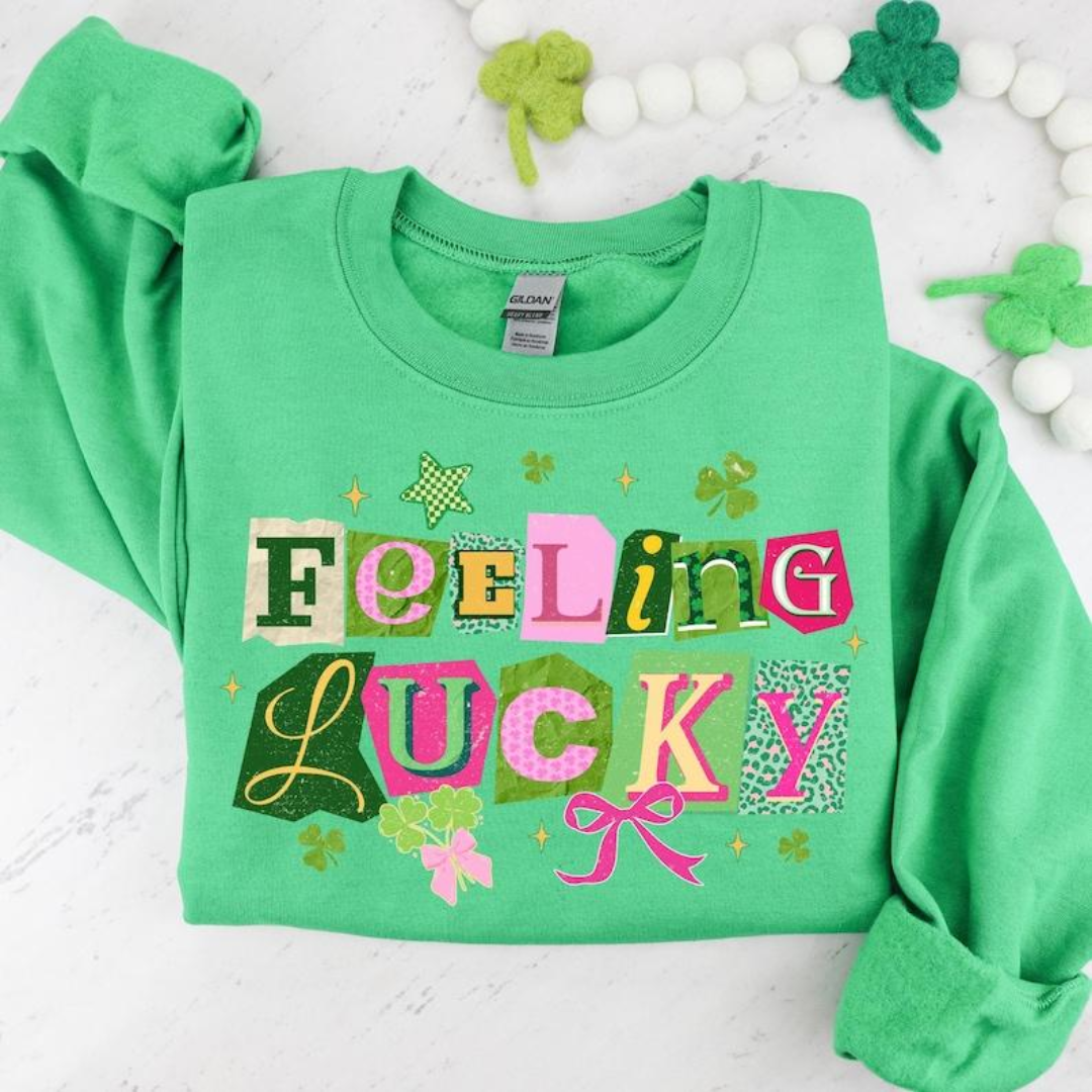 Feeling Lucky St Patrick's Day Sweatshirt - Irish Green