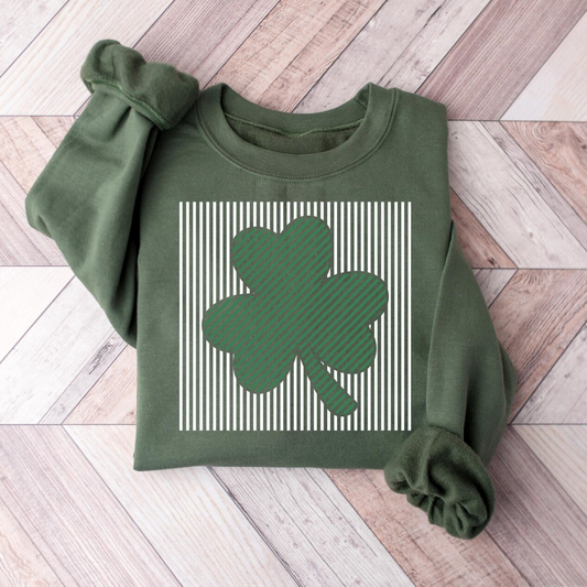 Shamrock St Patrick's Day Sweatshirt - Military Green