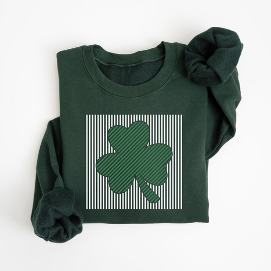 Shamrock St Patrick's Day Sweatshirt - Forest Green