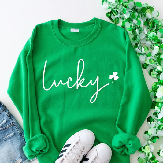 Lucky St Patrick's Day Sweatshirt - Kelly Green