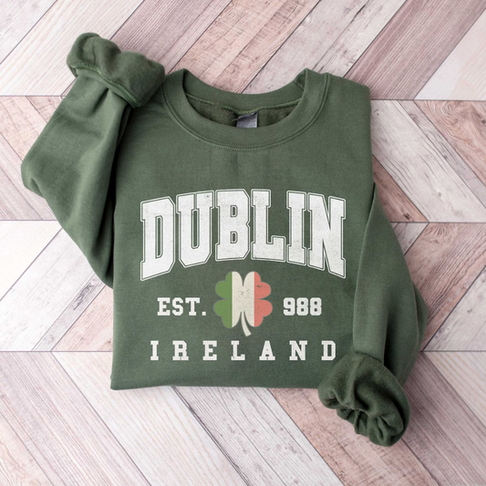 DUBLIN St Patrick's Day Sweatshirt - Military Green