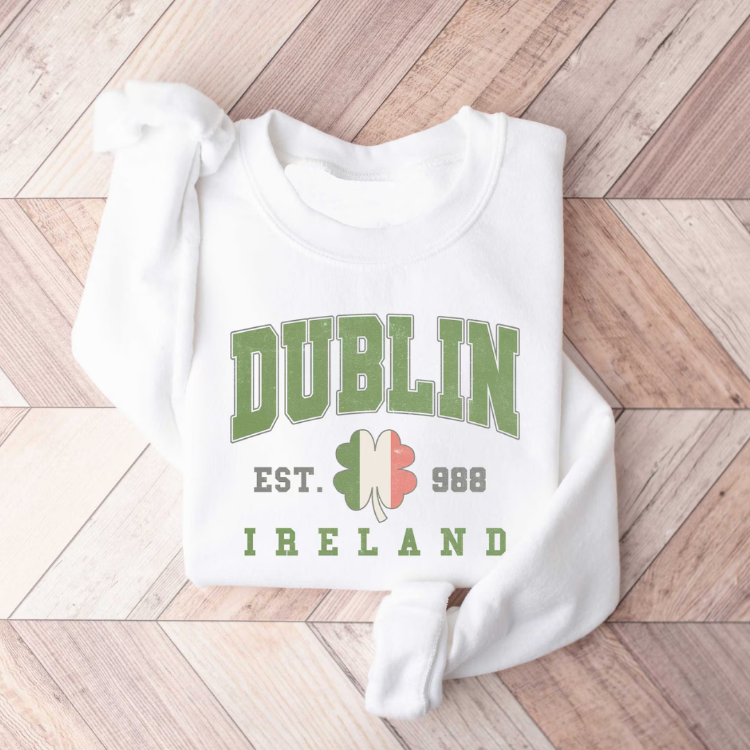 DUBLIN St Patrick's Day Sweatshirt - White