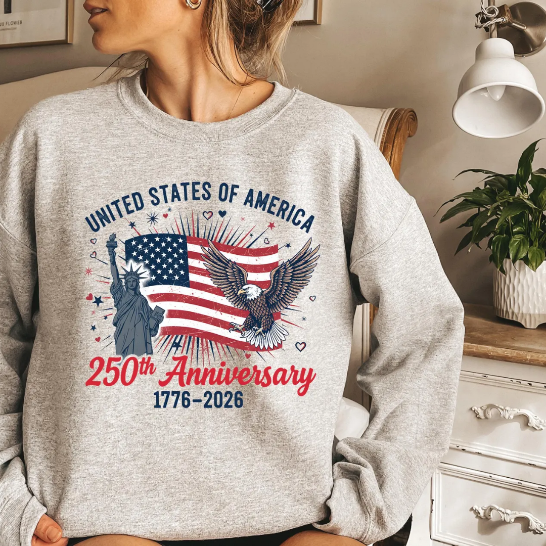 USA 4th of July Sweatshirt - Sport Grey