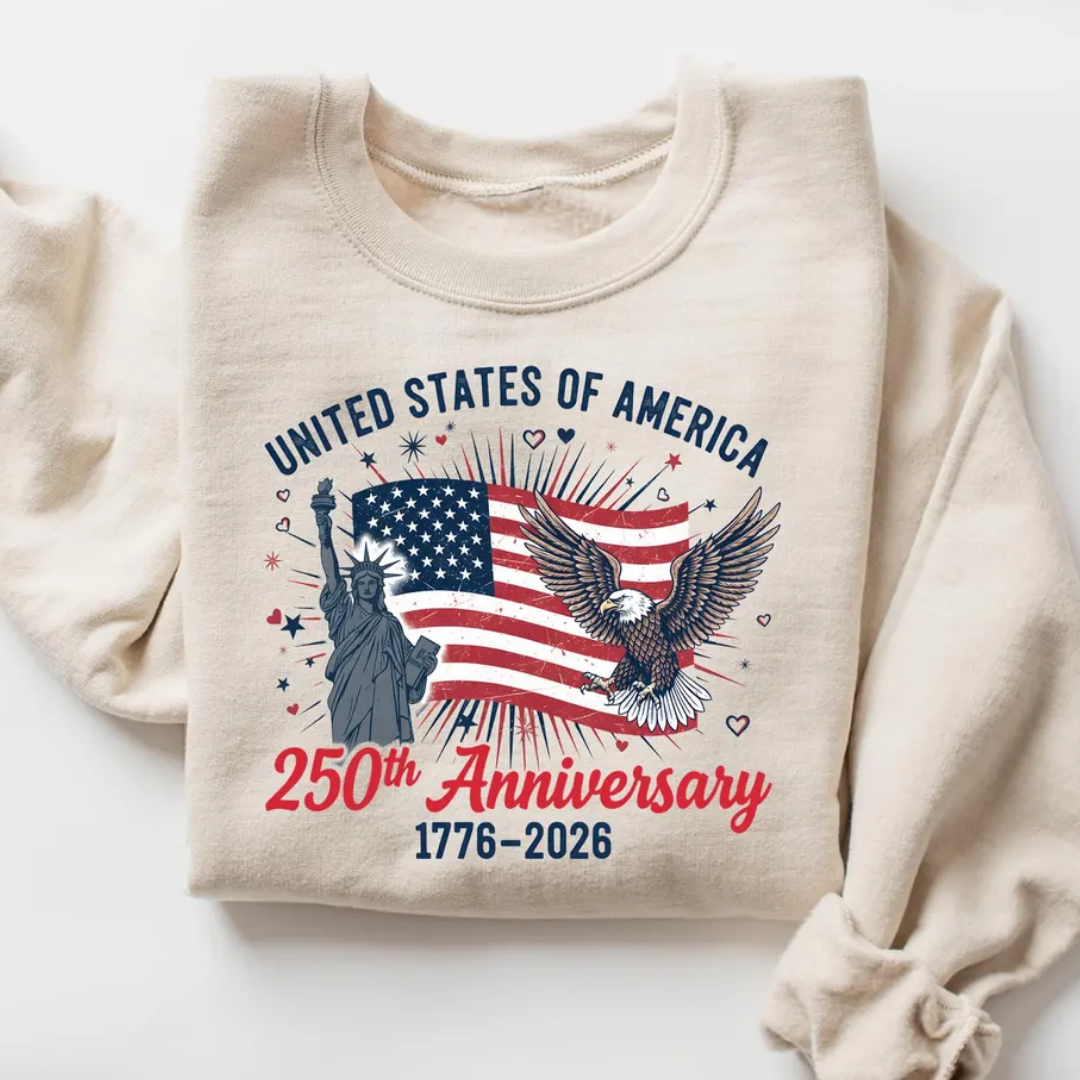 USA 4th of July Sweatshirt - Sand