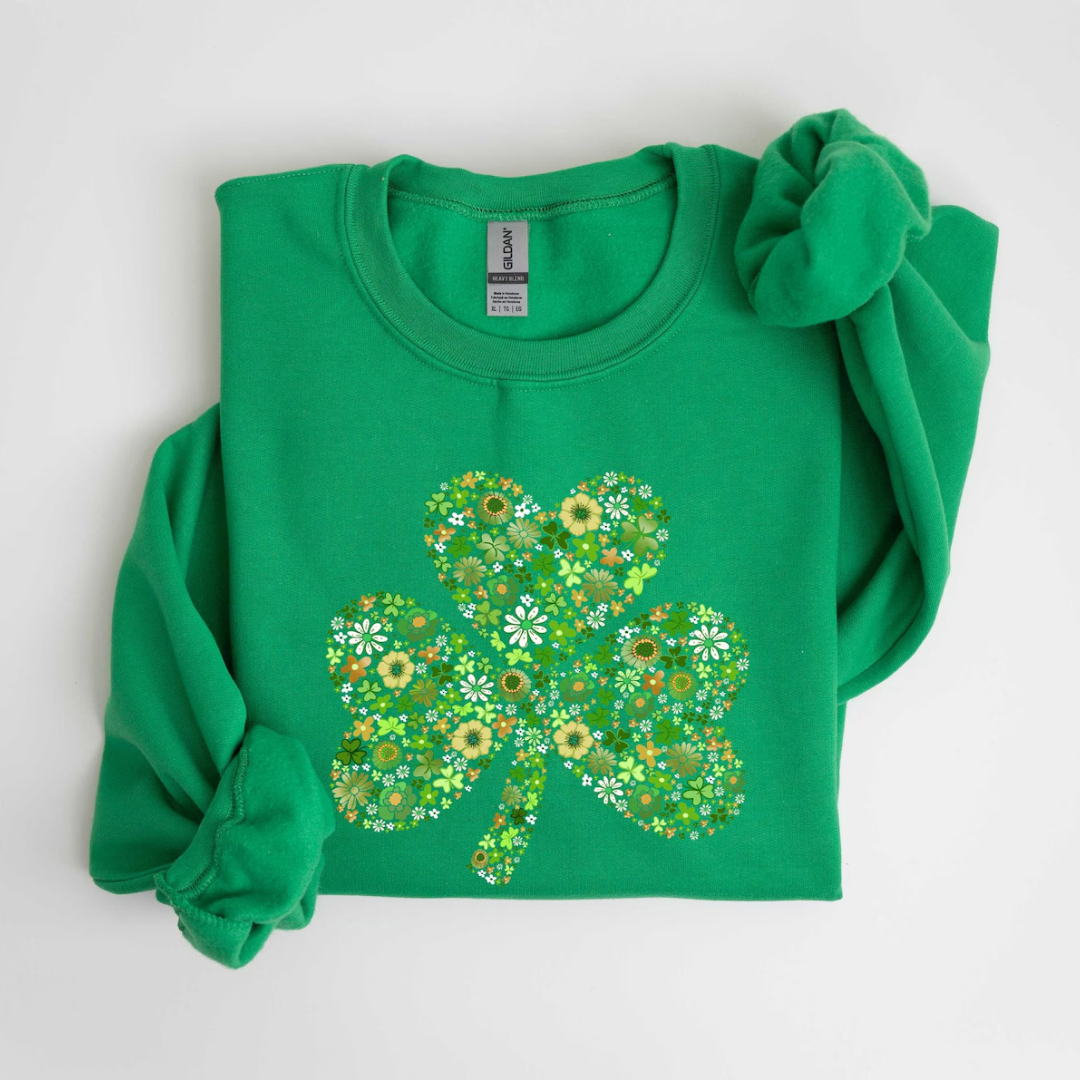 Shamrock St Patrick's Day Sweatshirt - Irish Green