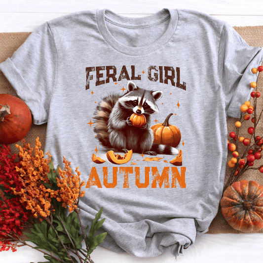 Feral Girl Autumn Raccoon Shirt