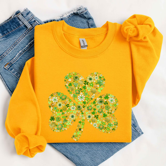 Shamrock St Patrick's Day Sweatshirt - Orange