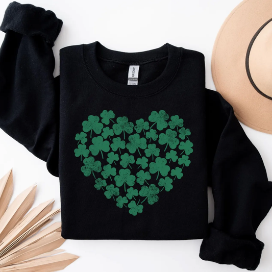 Heart St Patrick's Day Sweatshirt - Black