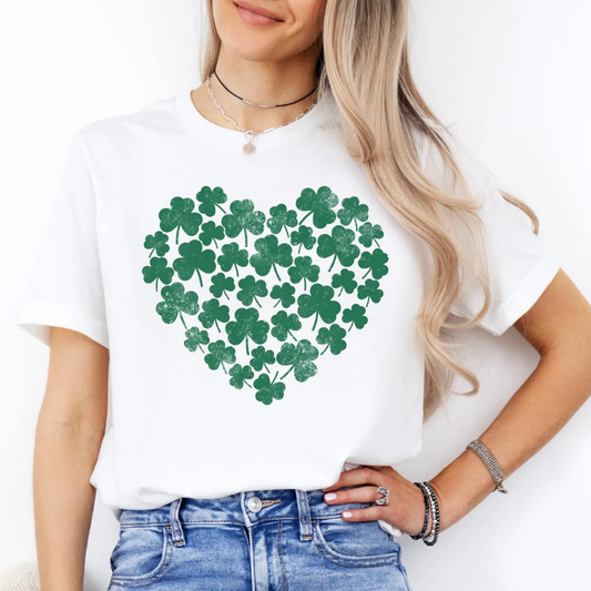 Shamrock Heart St Patrick's Day Shirt - White