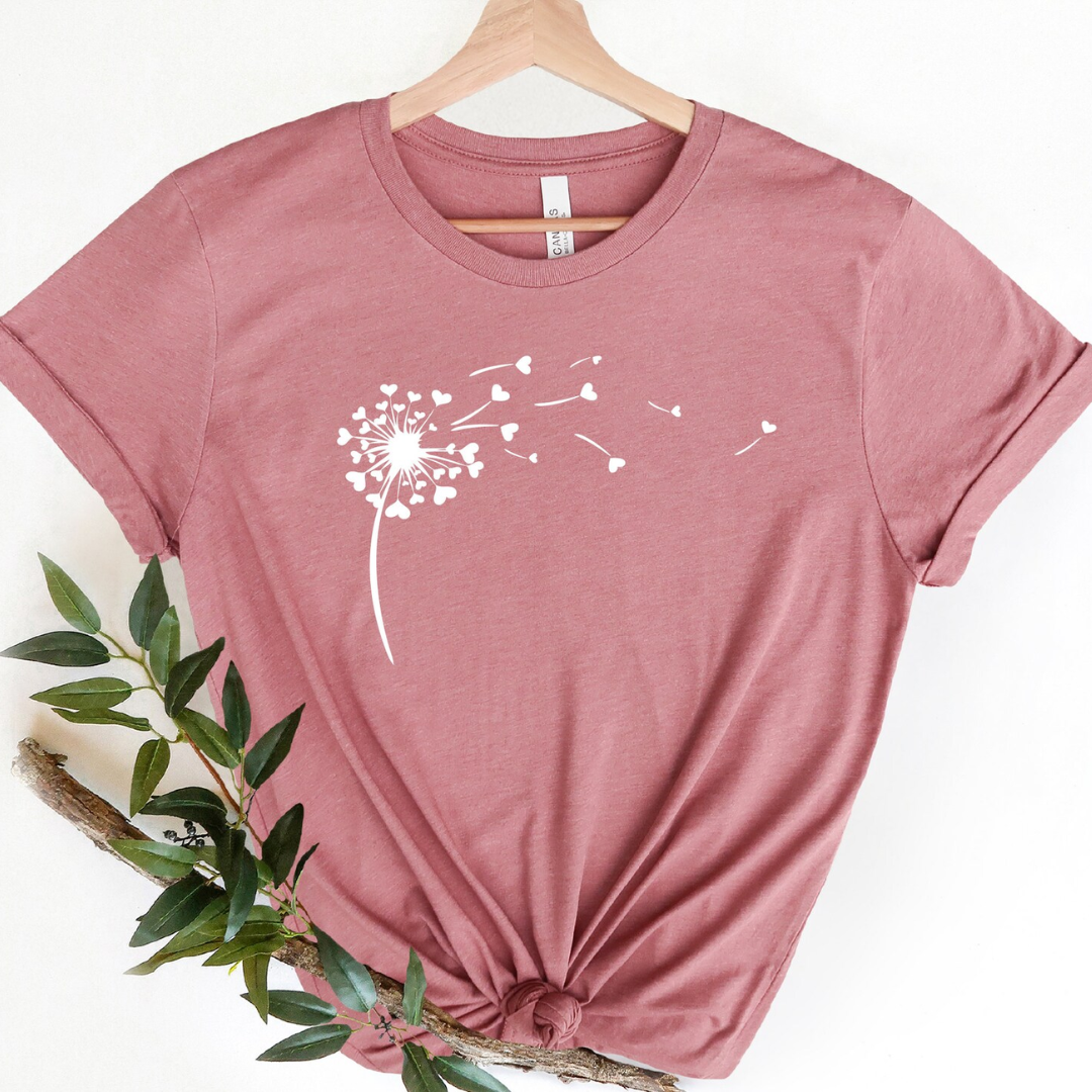 Dandelion Hearts Valentine's Day Shirt - Mauve