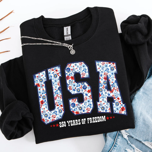 USA Festive 4th of July Sweatshirt - Black