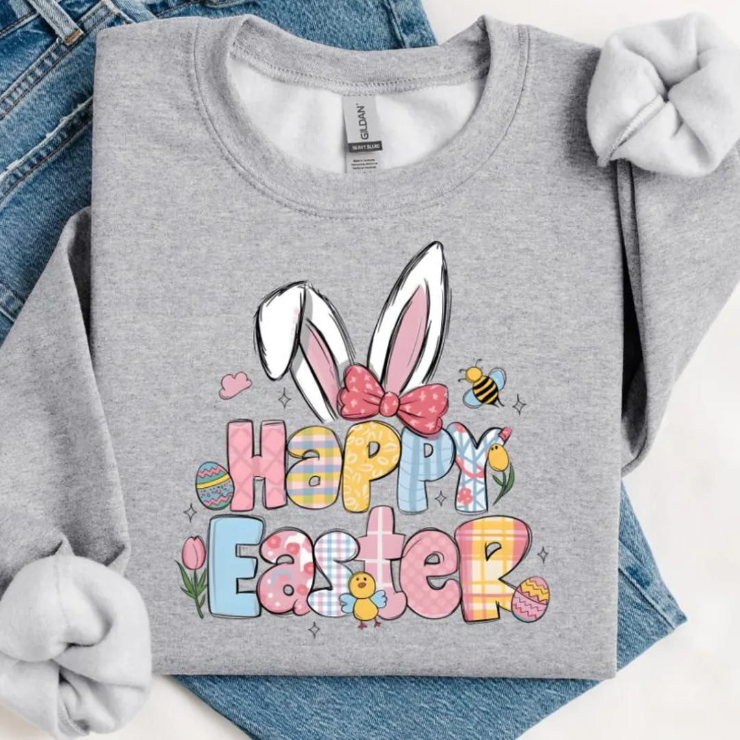 Happy Easter Bunny Sweatshirt - Sport Grey