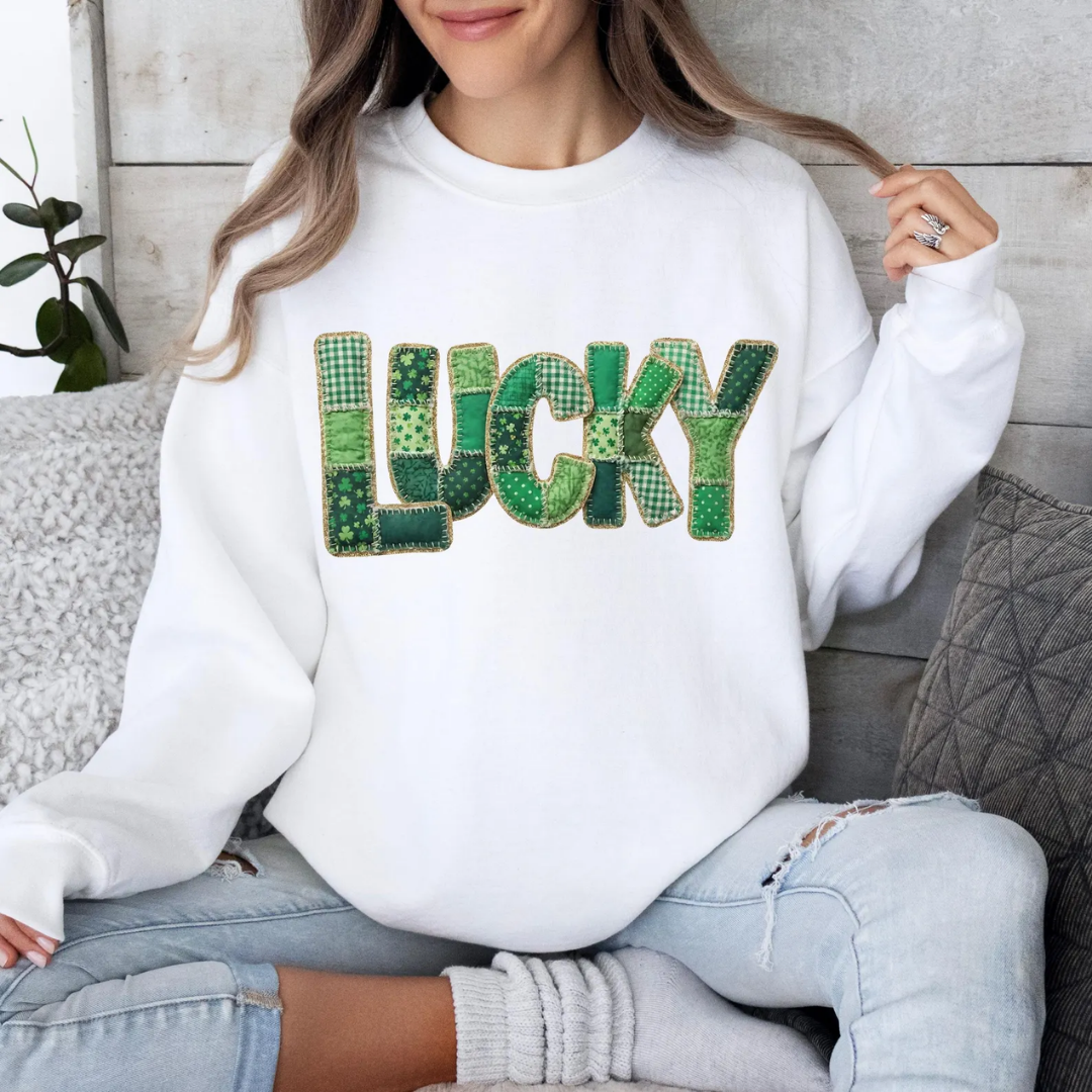 LUCKY St Patrick's Day Sweatshirt - White