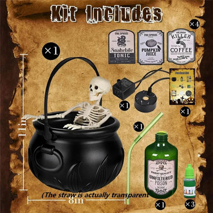 Floating Potion Cauldron – Fog, Glow & Levitating Bottle