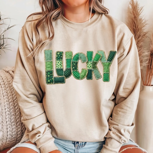 LUCKY St Patrick's Day Sweatshirt - Sand